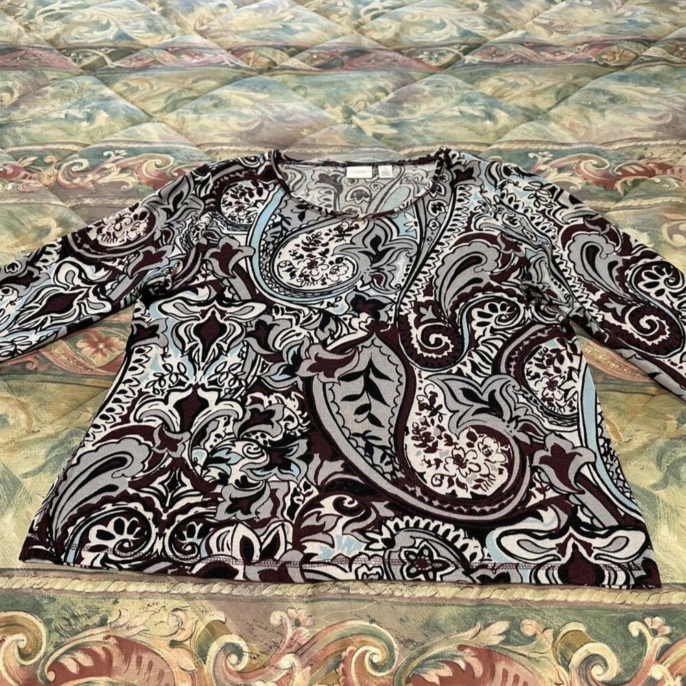 Chico's Paisley Patterned Top, Weekends by Chico’s